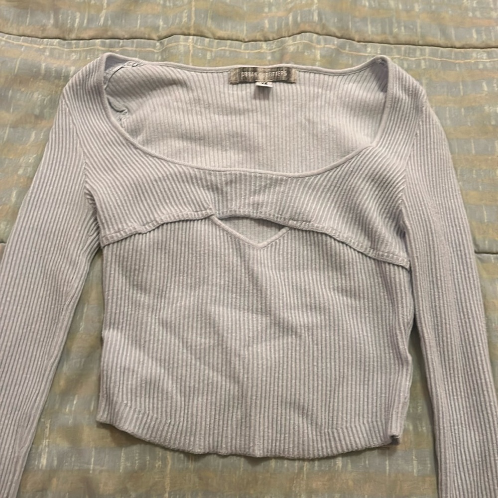 urban outfitters light blue ribbed long sleeve